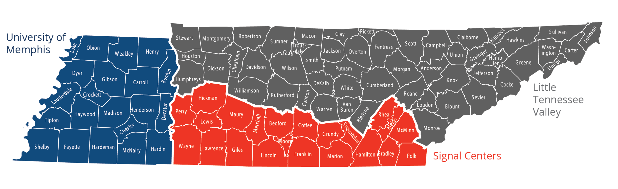 Tennessee Talks three Regions